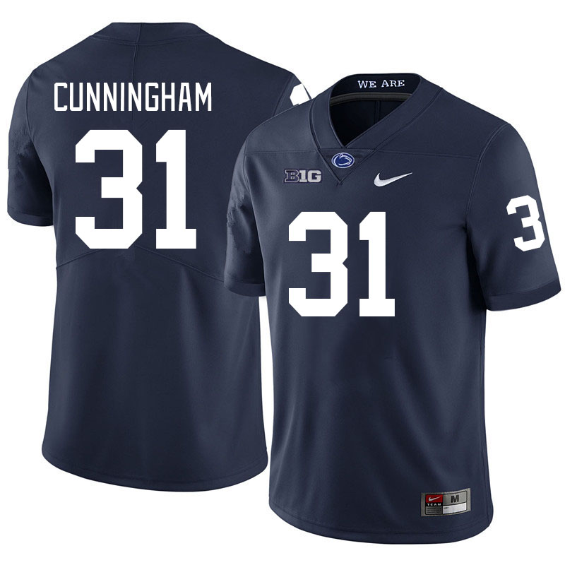 Men #31 Logan Cunningham Penn State Nittany Lions College Football Jerseys Stitched-Navy